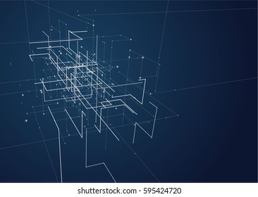 Abstract geometric technology vector design element.
