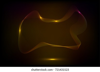 Abstract geometric technology vector design element. gold dot pattern composed of mesh
