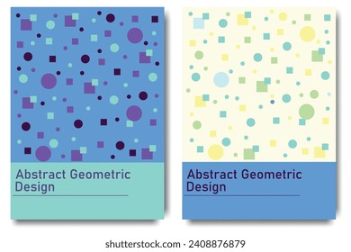 Abstract geometric template layout design. Abstract pixelated  cover design. Creative seamless patterns and sample poster image. Fashionable bright cover, banner, poster, booklet.