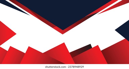 Abstract geometric template on white red background elegant style vector illustration