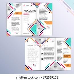 Abstract geometric template for your presentation. Template for business and creativity and text.Set. The ability to insert picture and text.Presentation.Banner for Your company.