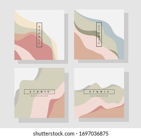Abstract Geometric templates. Landscape background in Japanese style. Abstract Mountain poster design. Abstract arts. Mountain landscape. Mountain with river illustration.