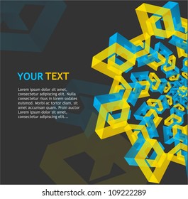 Abstract geometric and text