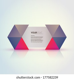 Abstract geometric text box design with colorful triangles  Eps 10 stock vector illustration 
