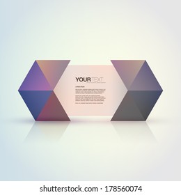 Abstract geometric text box design with colorful triangles  Eps 10 stock vector illustration 