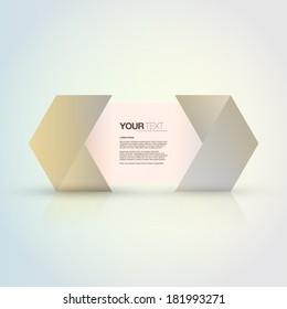 Abstract geometric text box design with pastel color triangles  Eps 10 stock vector illustration