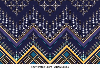 Abstract geometric textile oriental with zigzag pattern traditional. Design for background, clothing, fabric, wrapping, Aztec or Indian style.  
