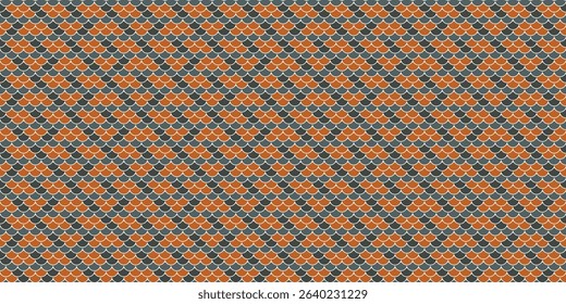 Abstract geometric textile pattern.  Stylish orange and gray repeating design ideal for fashion, web backgrounds, or print projects.  Creates a sophisticated and modern feel.