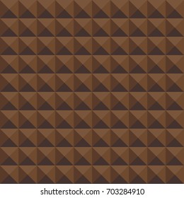 Abstract geometric texture of dark chocolate. Shades of chocolate. Abstract geometric background with mesh or grid of squares or triangles. Cells. Brown dark texture.