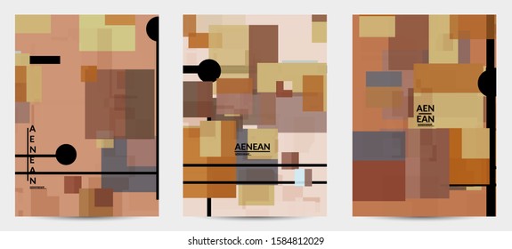 Abstract geometric texture. Mid century modern  design with geometric shapes transparent and overlapping. Retro colors. Flyer template retro geometry vintage style.