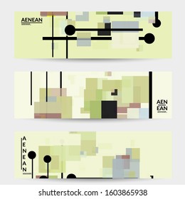 Abstract geometric texture. Mid century modern  design with geometric shapes transparent and overlapping. Retro colors. Banner template retro geometry vintage style.