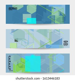 Abstract geometric texture. Mid century modern  design with geometric shapes transparent and overlapping. Retro colors. Banner template retro geometry vintage style.