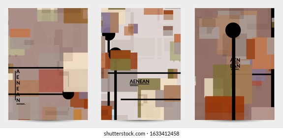 Abstract geometric texture. Mid century modern  design with geometric shapes transparent and overlapping. Retro colors. Flyer template retro geometry vintage style.