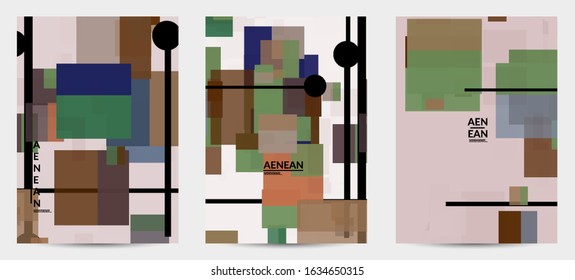 Abstract geometric texture. Mid century modern  design with geometric shapes transparent and overlapping. Retro colors. Flyer template retro geometry vintage style.