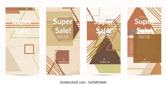 Abstract geometric texture. Mid century modern  design with geometric shapes transparent and overlapping. Retro colors. Social media template retro geometry vintage style.