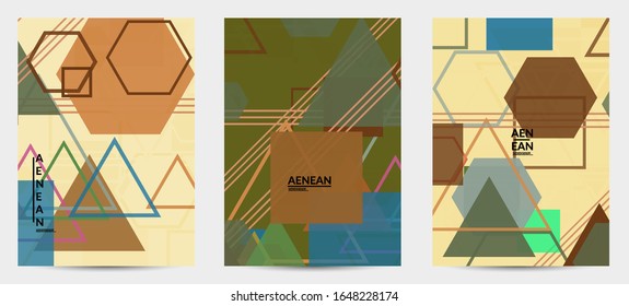 Textura geométrica abstracta. Diseño moderno a mediados de siglo con formas geométricas transparentes y solapadas. Colores retro. Estilo vintage de geometría retro de plantilla de volante.
