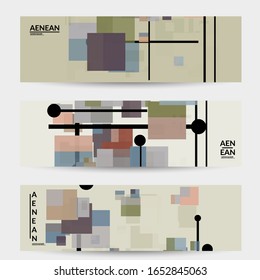 Abstract geometric texture. Mid century modern  design with geometric shapes transparent and overlapping. Retro colors. Banner template retro geometry vintage style.