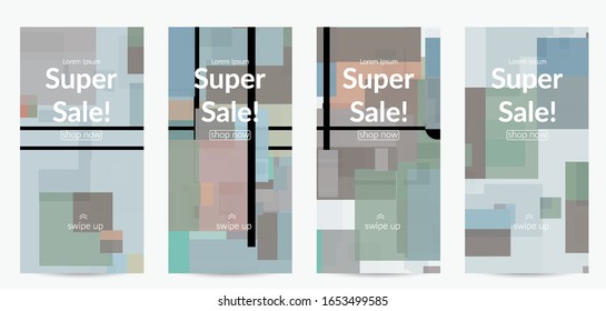 Abstract geometric texture. Mid century modern  design with geometric shapes transparent and overlapping. Retro colors. Social media template retro geometry vintage style.