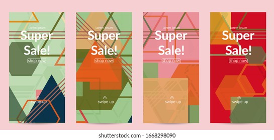  Textura geométrica abstracta. Diseño moderno a mediados de siglo con formas geométricas transparentes y solapadas. Colores retro. Estilo antiguo de geometría retro de plantilla de medios sociales.