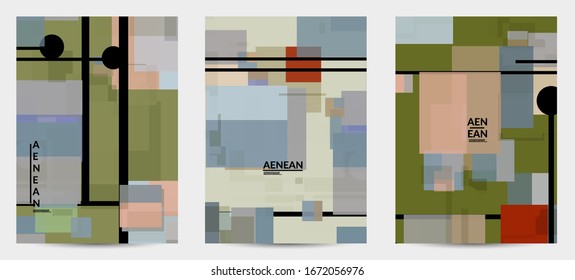 Abstract geometric texture. Mid century modern  design with geometric shapes transparent and overlapping. Retro colors. Flyer template retro geometry vintage style.