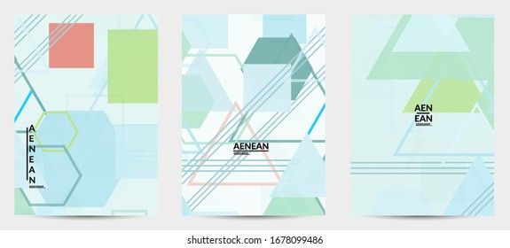 Abstract geometric texture. Mid century modern  design with geometric shapes transparent and overlapping. Retro colors. Flyer template retro geometry vintage style.