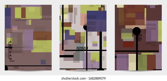 Textura geométrica abstracta. Diseño moderno a mediados de siglo con formas geométricas transparentes y solapadas. Colores retro. Estilo vintage de geometría retro de plantilla de volante.