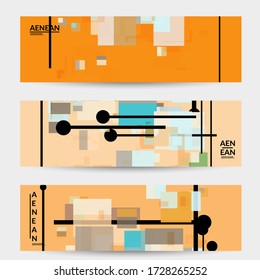 Abstrakte geometrische Textur. Modernes Design aus der Mitte des Jahrhunderts mit geometrischen Formen transparent und überlappend. Retro-Farben. Banner Vorlage Retro Geometrie Vintage Stil.