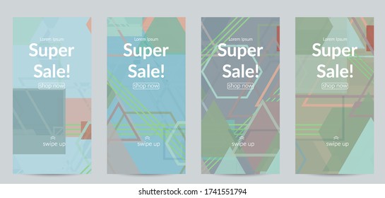 Abstract geometric texture. Mid century modern  design with geometric shapes transparent and overlapping. Retro colors. Social media template retro geometry vintage style.