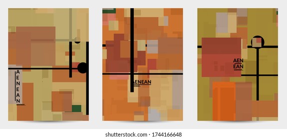 Abstrakte geometrische Textur. Modernes Design aus der Mitte des Jahrhunderts mit geometrischen Formen transparent und überlappend. Retro-Farben. Flyer Vorlage Retro Geometrie Vintage Stil.