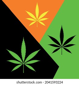 abstrakte geometrische Struktur mit orangefarbener Farbe und Cannabis
