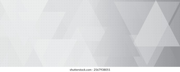 Abstract geometric texture white and gray color background with halftone effect. Grey white abstract background geometry shine and layer element. Vector illustration
