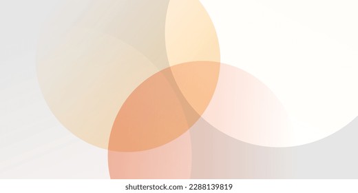 Abstract Geometric Texture, White, Orange, Brown and Gray Colored Background - Round Circles Pattern - Vector Illustration
