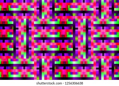 Abstract geometric textured glitch background. Geometric elements, designed with bright colored gradients. Trendy  effect.  Digital noise