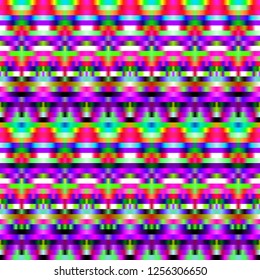Abstract geometric textured glitch background. Geometric elements, designed with bright colored gradients. Trendy  effect.  Digital noise