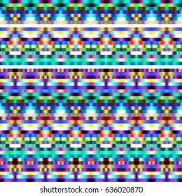Abstract geometric textured glitch background. Seamless abstract background with geometric elements, designed with bright colored gradients. Trendy Glitch effect. Design element. Digital noise 