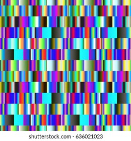Abstract geometric textured glitch background. Seamless abstract background with geometric elements, designed with bright colored gradients. Trendy Glitch effect. Design element. Digital noise 