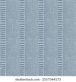 Abstract geometric textured stripe fabric pattern. Pattern can be used for wallpaper, cover, textile surface textures. Vector linen texture on blue background.