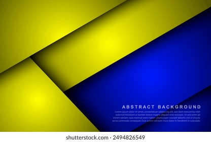 Abstractas tema geométrico azul y amarillo cuadrados superpuestos de fondo para el Diseño gráfico