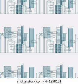 Abstract geometric thin lines background. Modern City Skyline. Cityscape.Unique illustration for t-shirts, banners, flyers and other types of business design. Vector illustration