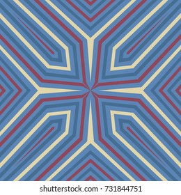 abstract geometric three colors lines pattern on blue