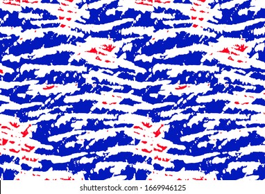 Abstract Geometric Three Colors Zebra Stripes Brush Strokes Repeating Vector Pattern 