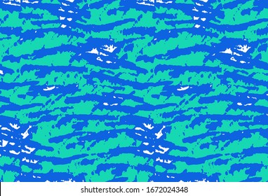 Abstract Geometric Three Colors Zebra Stripes Brush Strokes Repeating Vector Pattern 