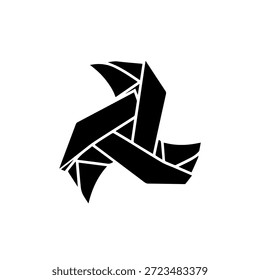Abstrakte geometrische Drei-Punkt-Blade Silhouette Design für Logo oder Branding