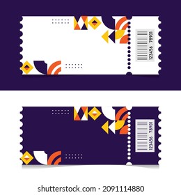 Resumen de fondo de diseño de plantillas de tickets geométricas