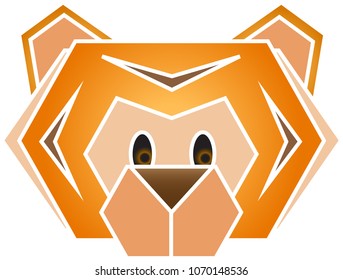 abstract geometric tiger face