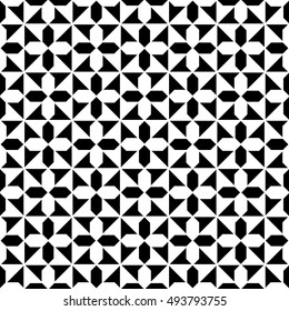 Abstract geometric tile black and white hipster fashion pillow square pattern