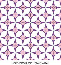 Resumen Estilo de mosaico geométrico Patrón retro de tres colores Diseño de moda de moda de moda minimalista Perfecto para la impresión de tejido de alamante Lilac Tones rosados