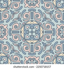 Abstrakte geometrische Kacheln boho ethnische nahtlose Muster dekorativ. Geräumige Farben. Vektorhintergrund.
