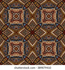 abstract geometric tiles bohemian ethnic seamless vector pattern ornamental. Hand drawn graphic print