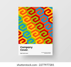 Abstract geometric tiles leaflet concept. Premium handbill design vector illustration.